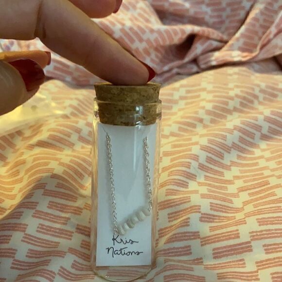 NWOT Silver overlay 16” with white beads - Picture 2 of 3